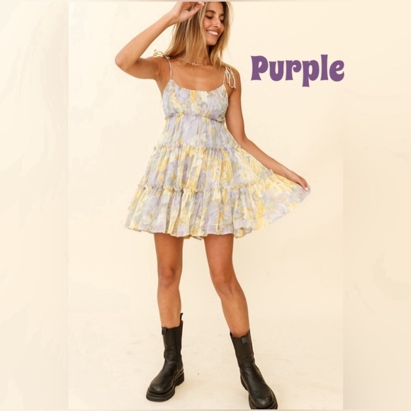 NWT-Pastel Floral Frill Dress - Picture 6 of 8